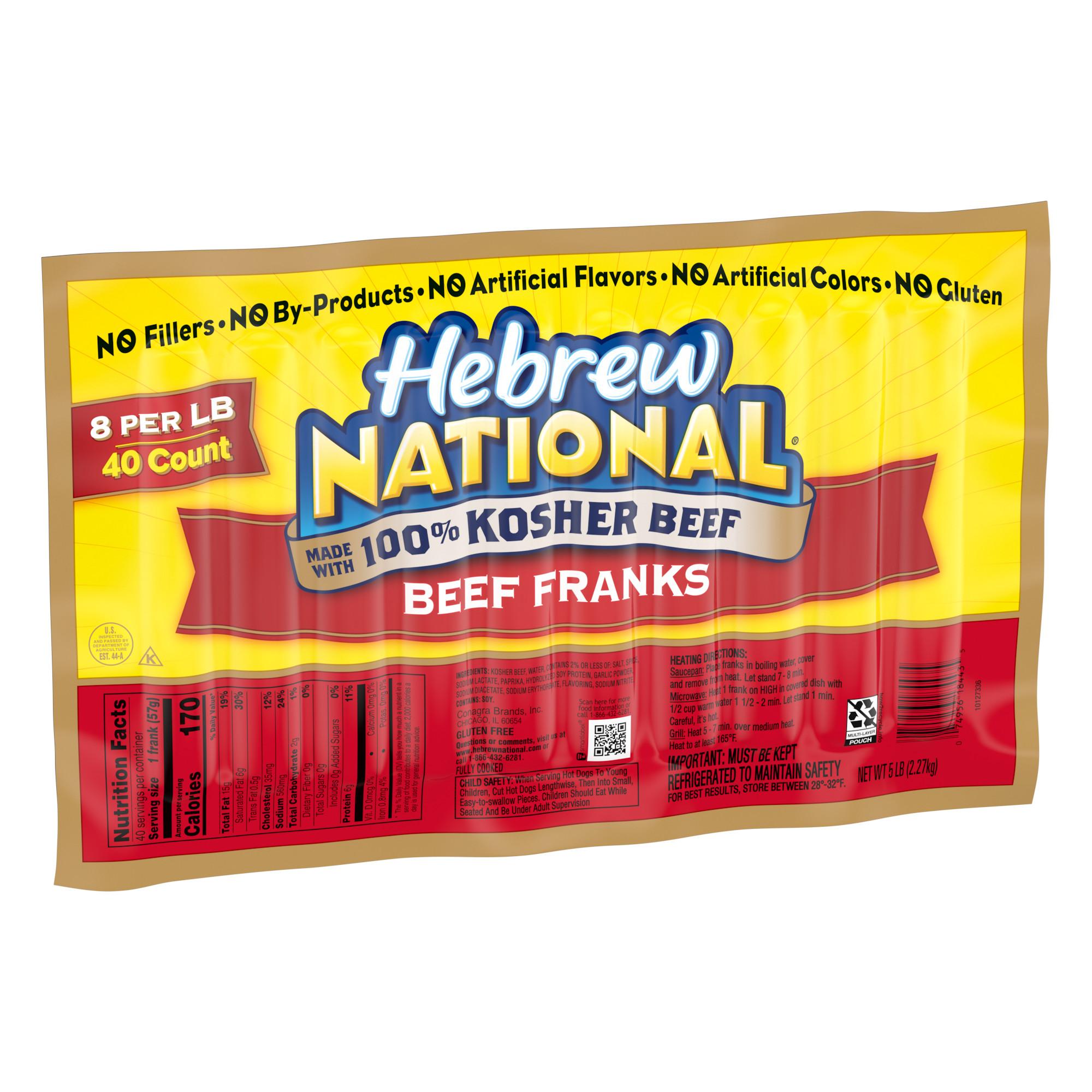 Skinless Kosher Hot Dog 6 Inch 8:1