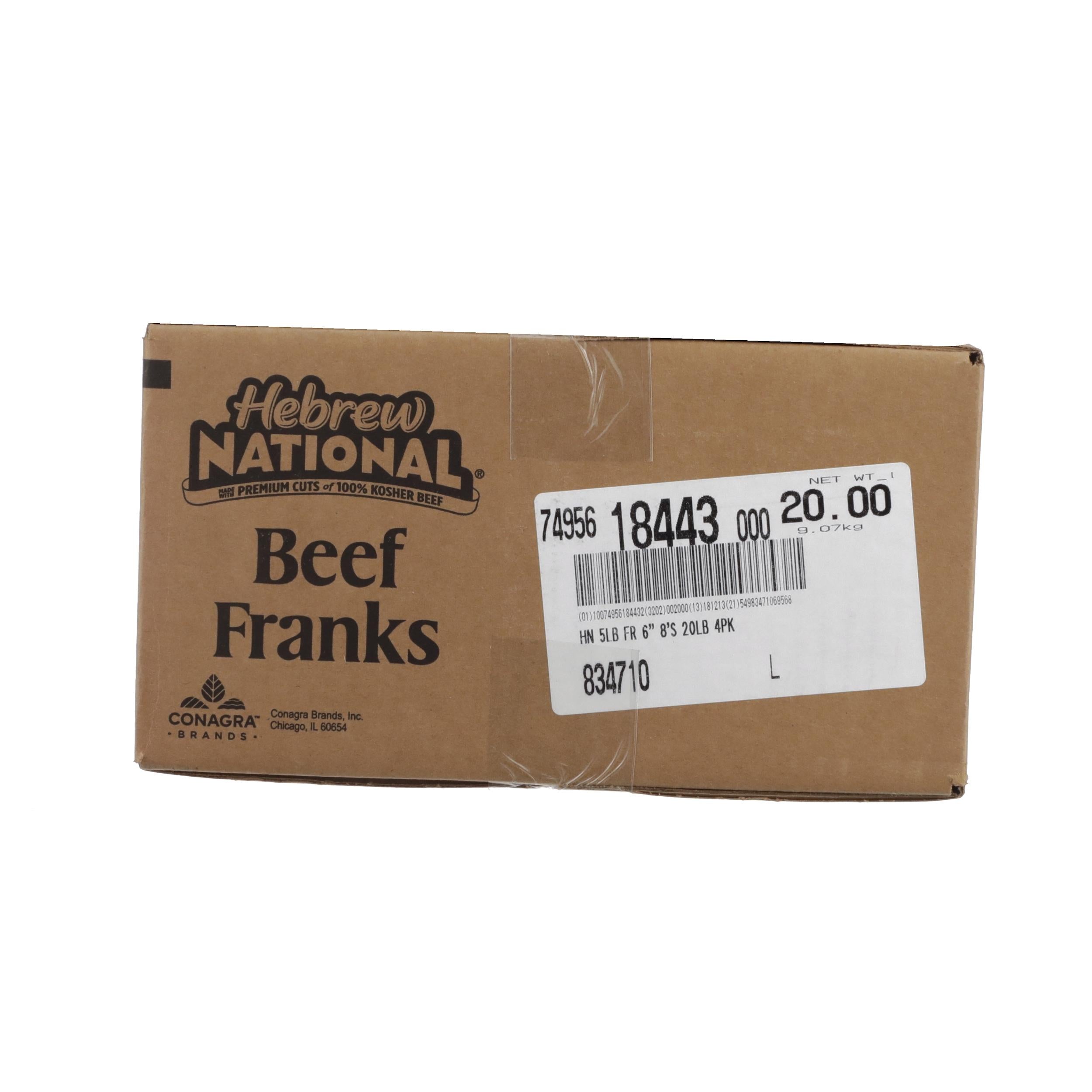 Skinless Kosher Hot Dog 6 Inch 8:1