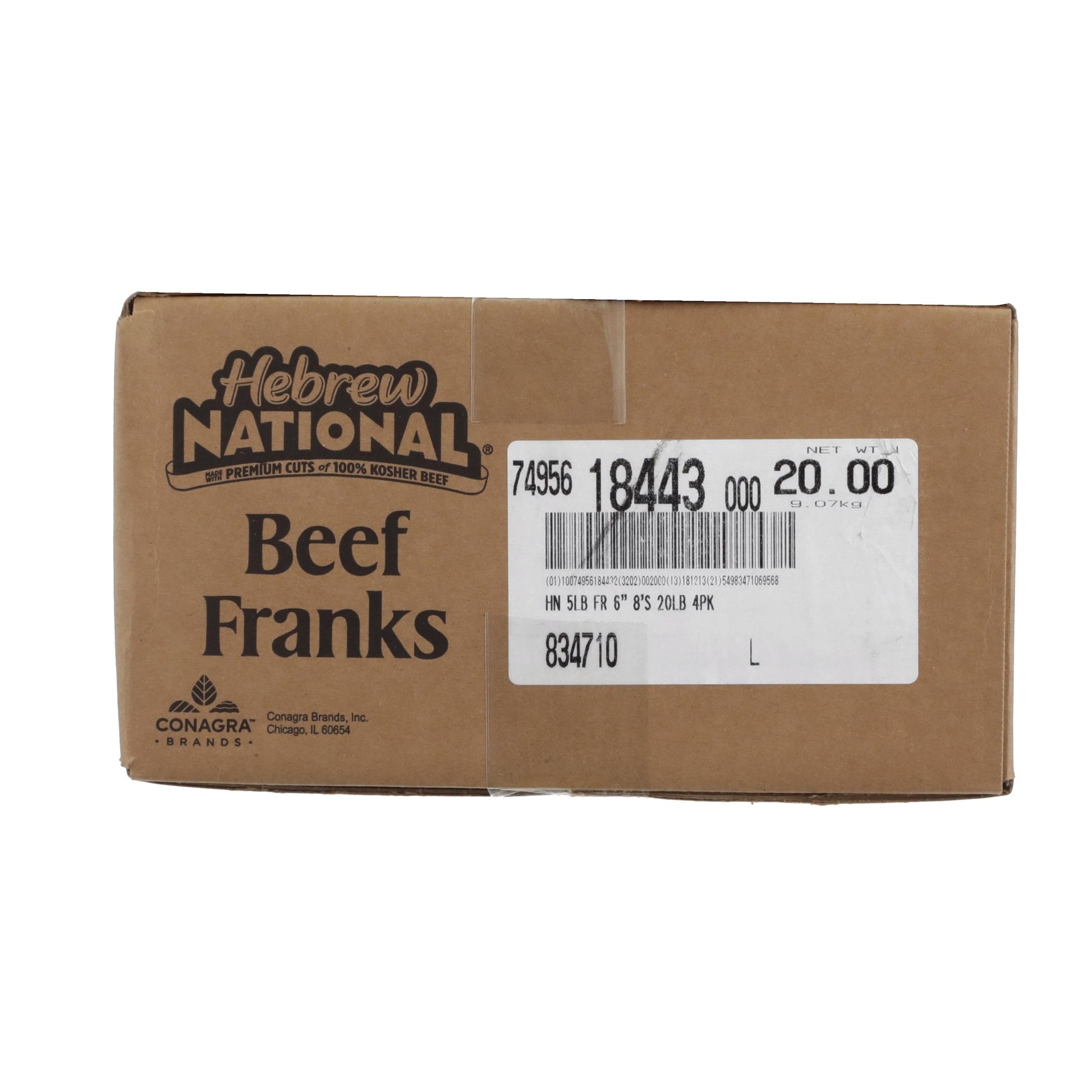 Skinless Kosher Hot Dog 6 Inch 8:1