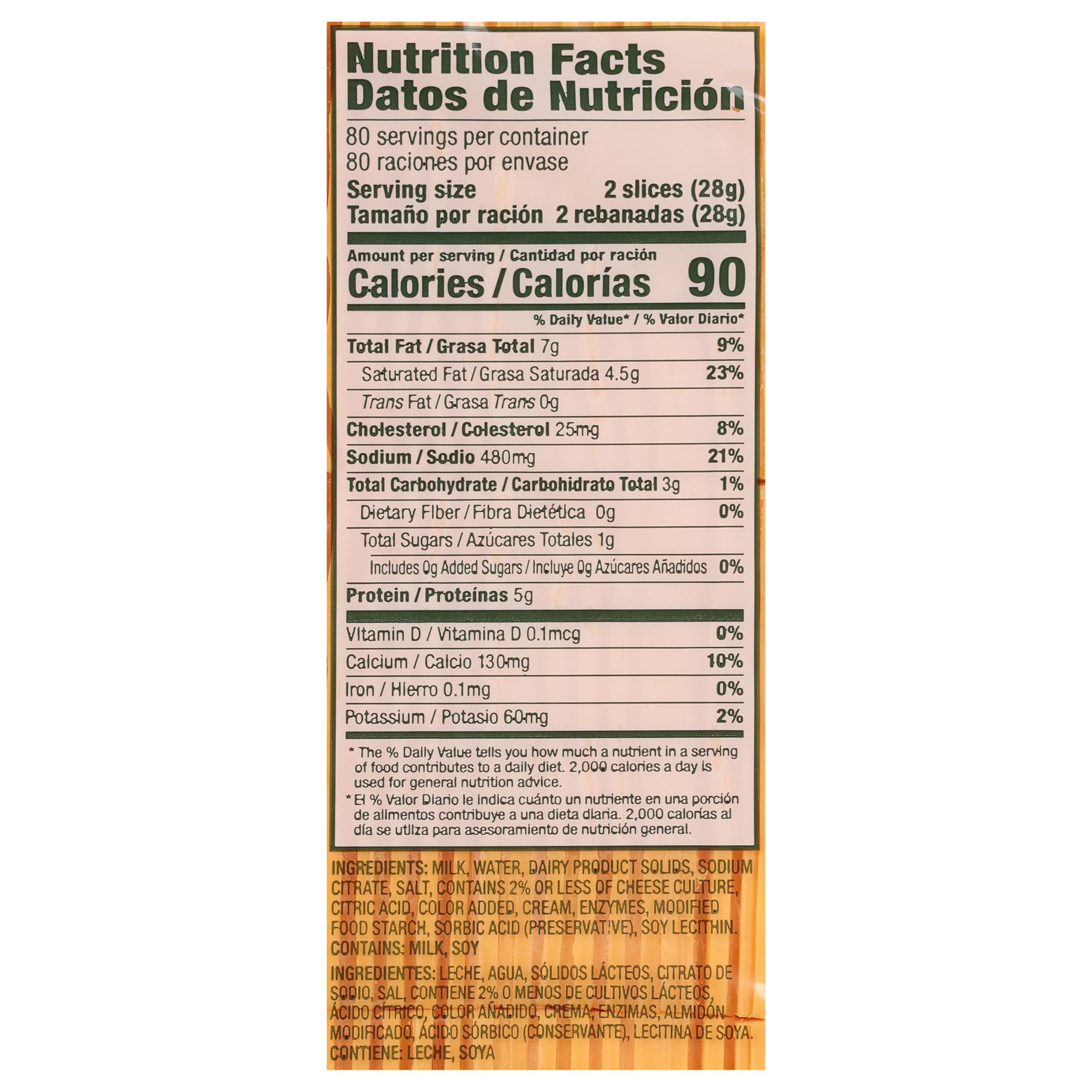 Yellow American Cheese 160 Slices