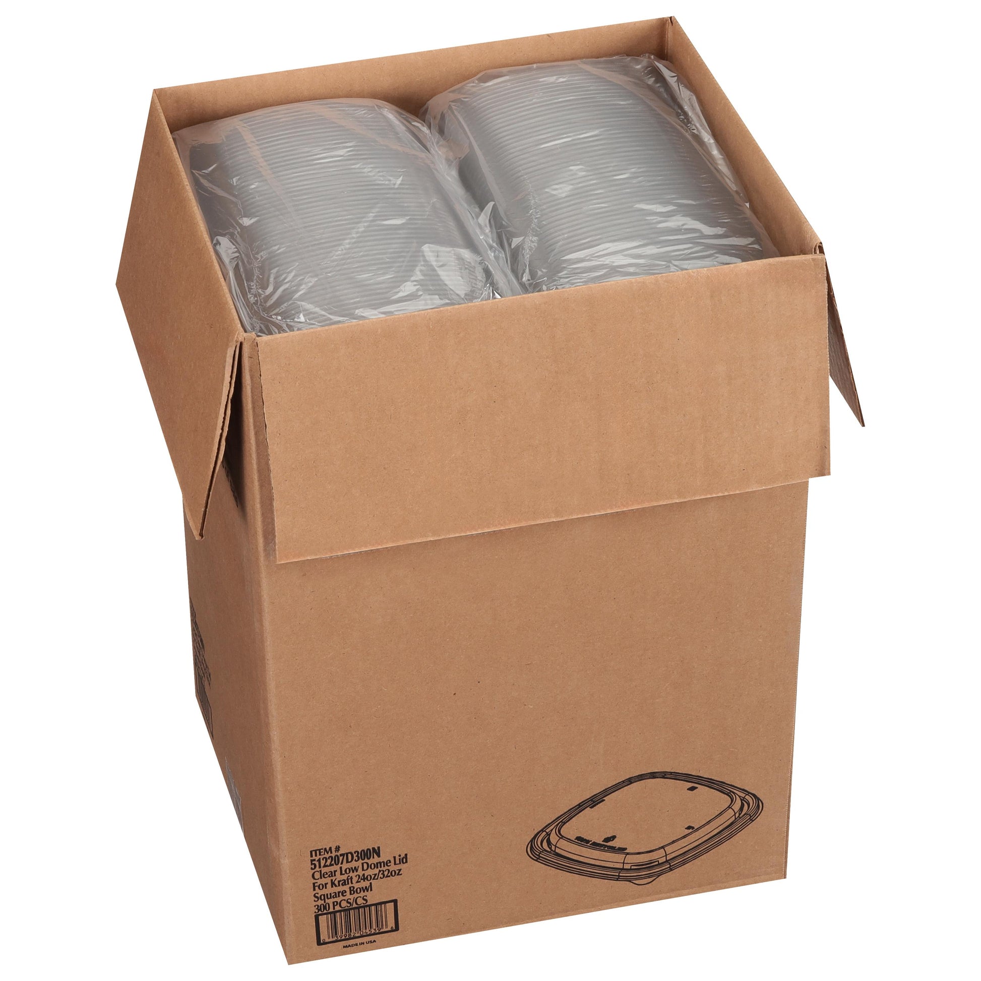 Clear PET LID Fits 24/32oz Square Bowl