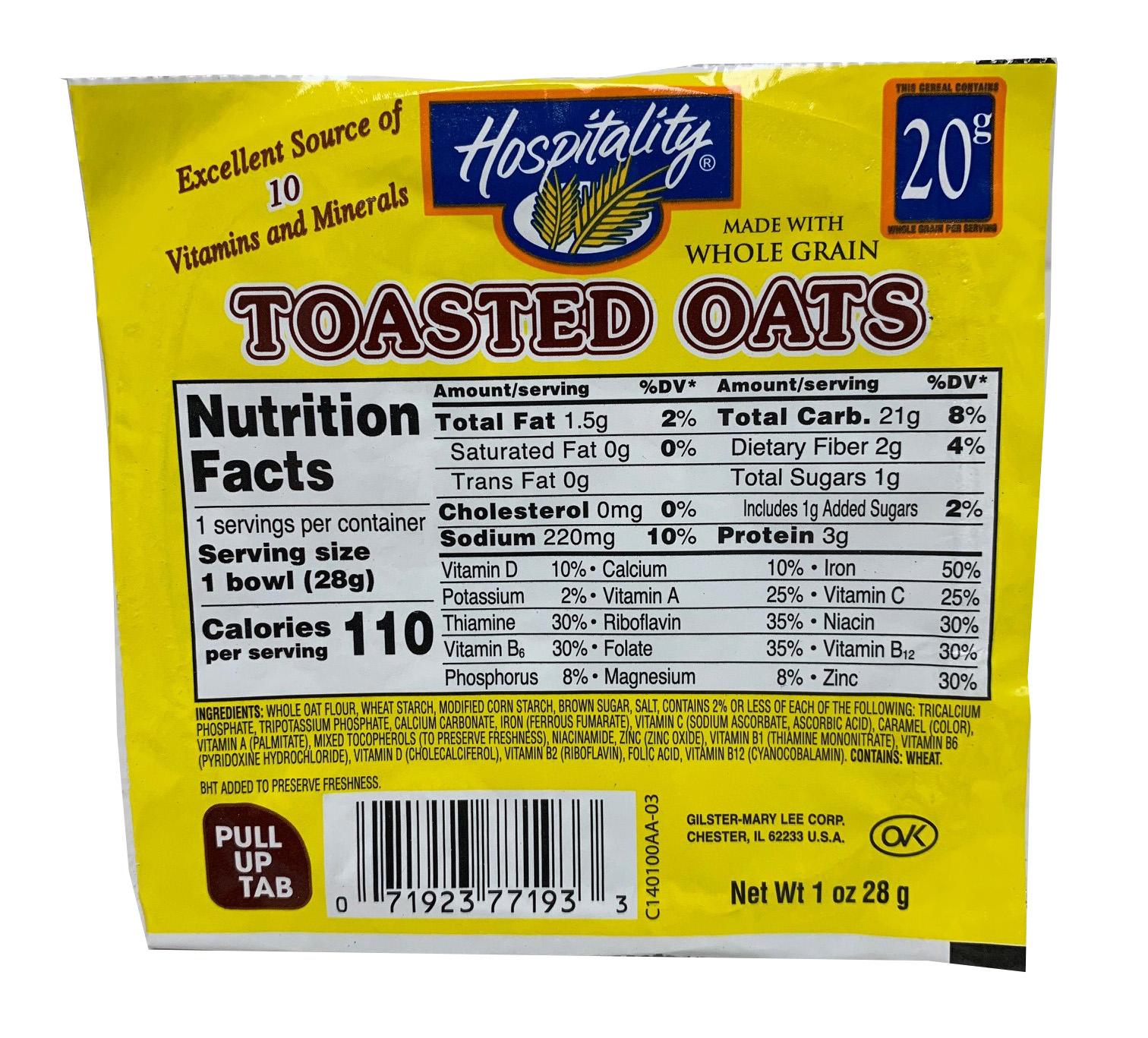 Whole Grain Toasted Oats Cereal Bowl