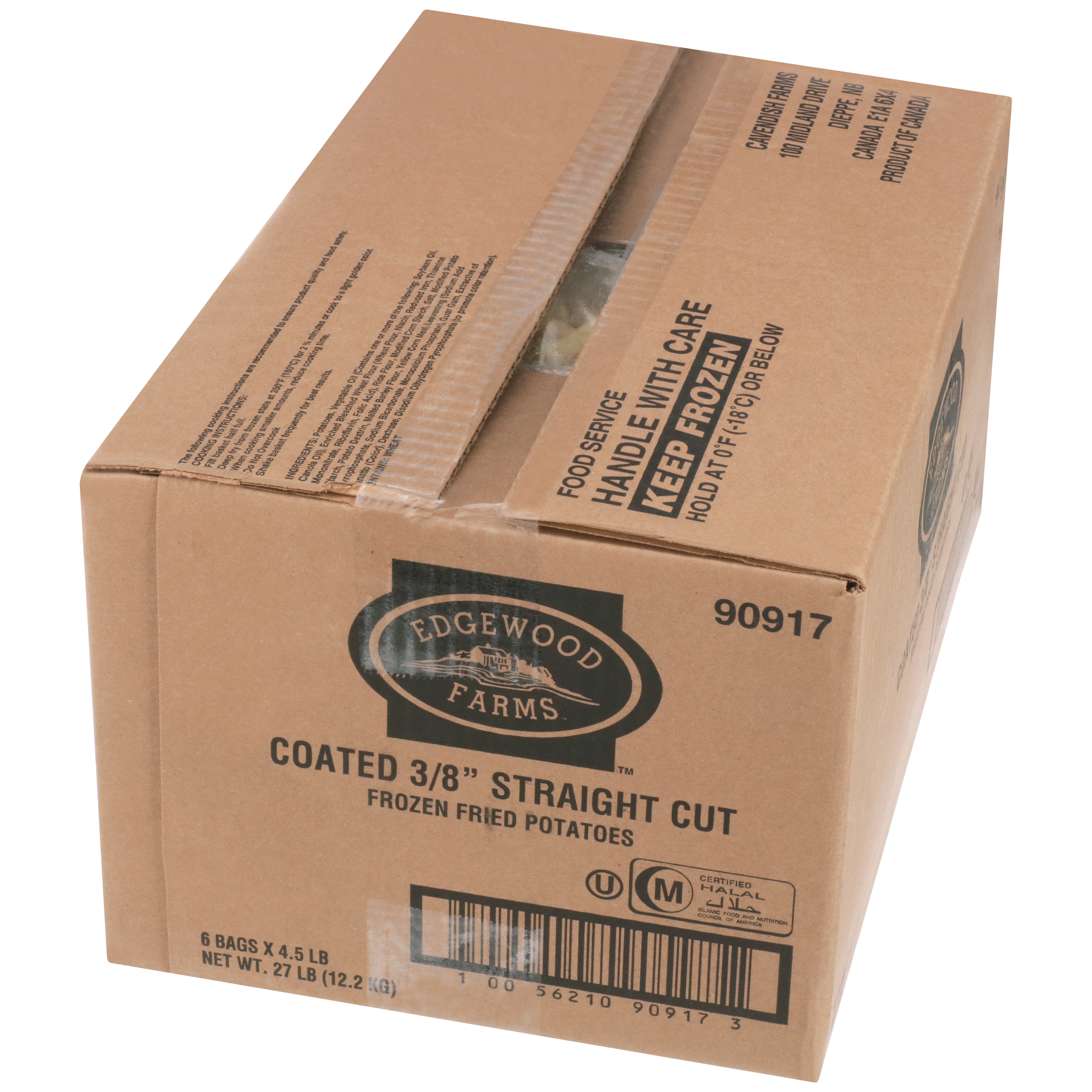 3/8 Inch Straight Cut Coated Fries
