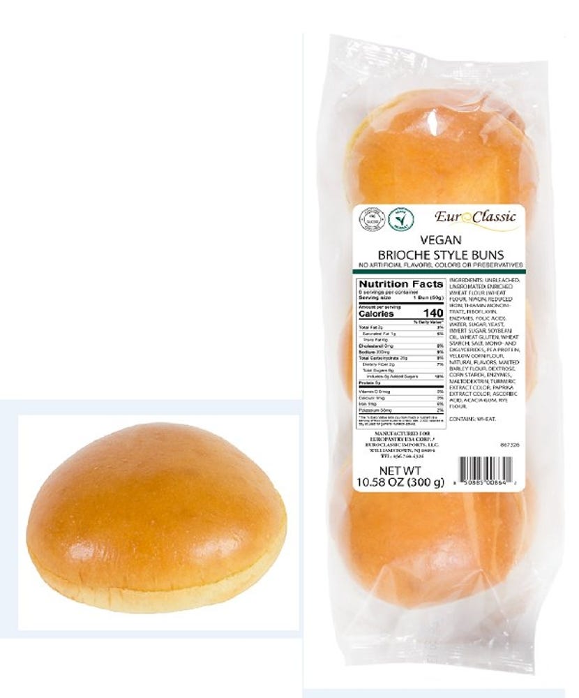 Brioche-Style Sliced Burger Bun Vegan