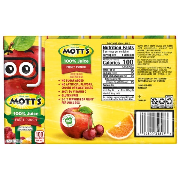 * 100% Fruit Punch Brick Pack 6.75oz
