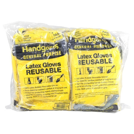 * Gloves Yellow Rubber Large