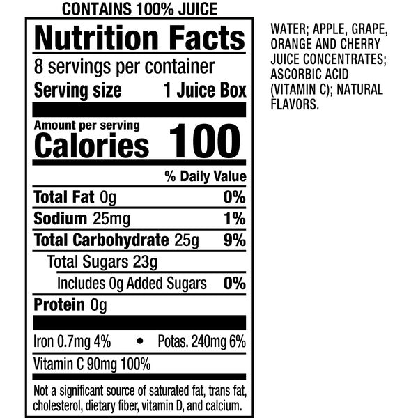 * 100% Fruit Punch Brick Pack 6.75oz