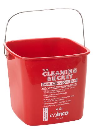 6 Quart Red Bucket for Cleaning