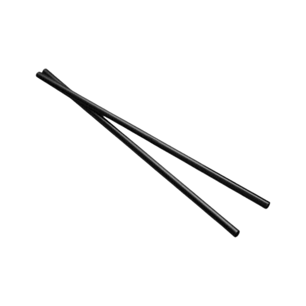 6in Fat Black Plastic Straw