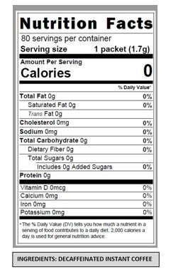 Decaf Instant Coffee Stick Pack