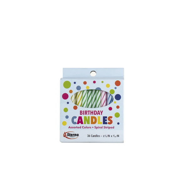 Birthday Candle Assorted Colors Spiraled