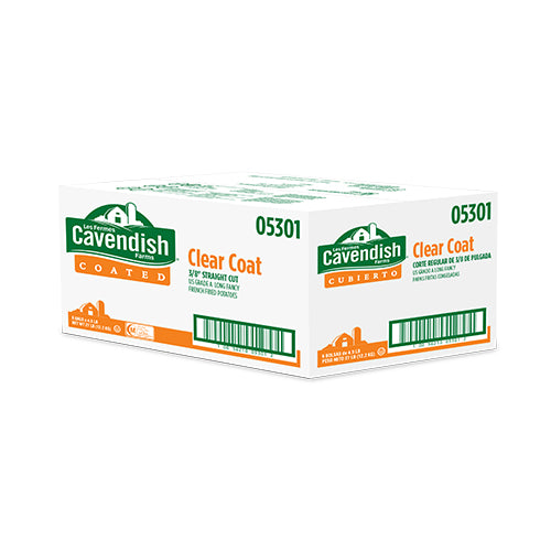 * 3/8 Inch Regular Cut Clear Coated Fries