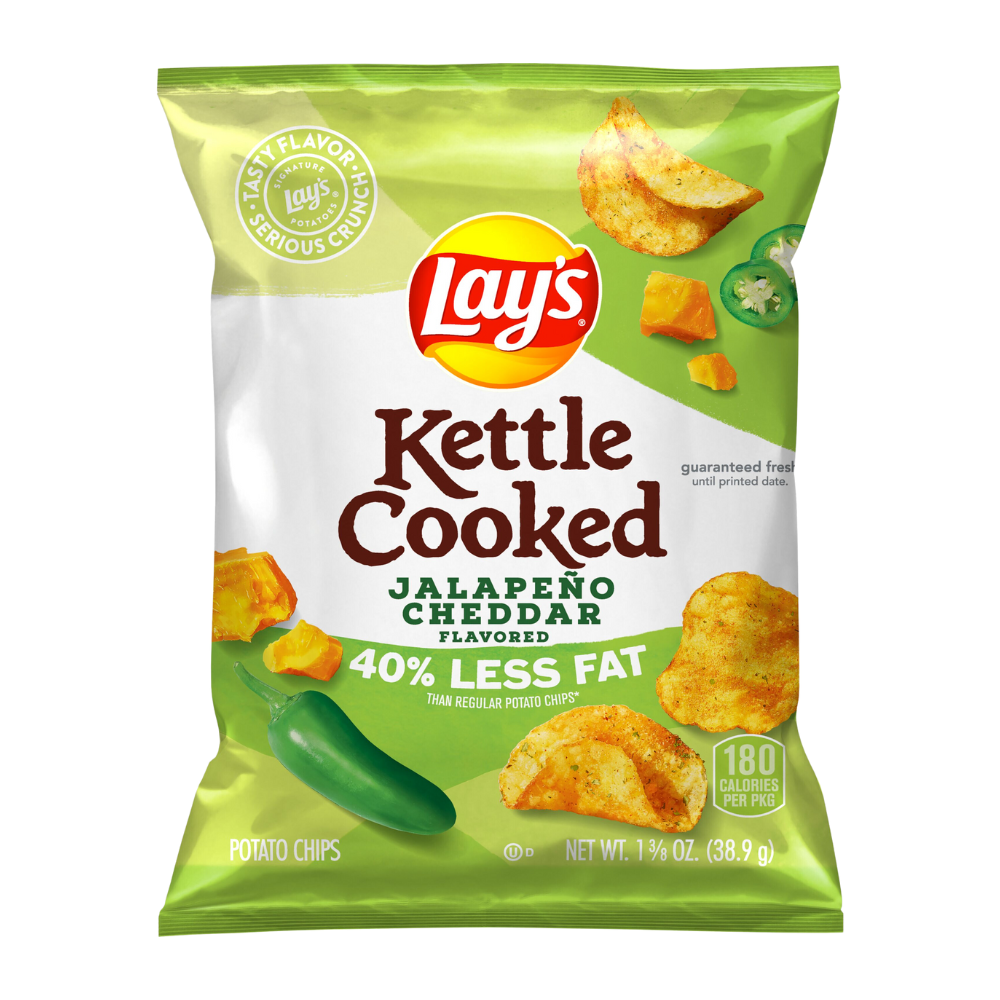 * 40% Less Fat Cheddar Jalapeno Potato Chips