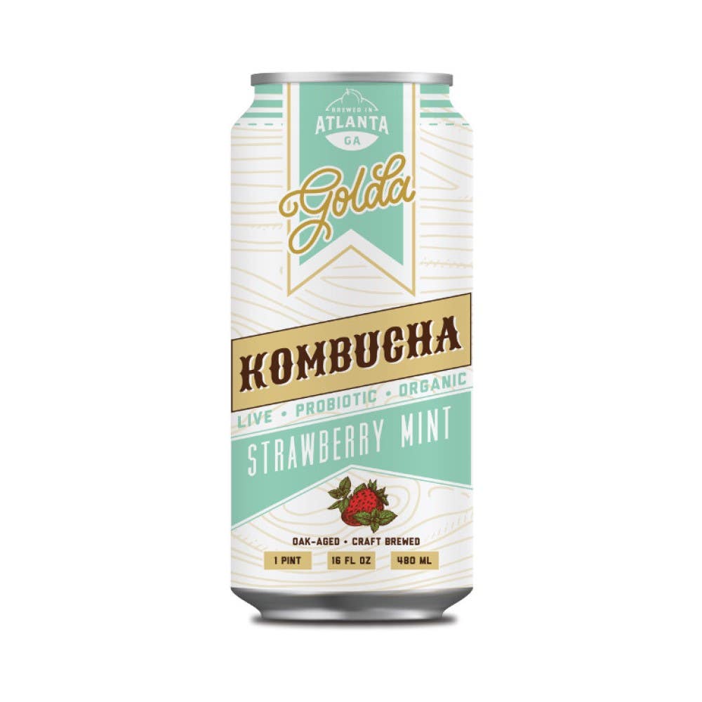 Golda Kombucha Strawberry Mint Kombucha