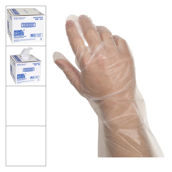 Polyethylene Elbow Length Clear Gloves