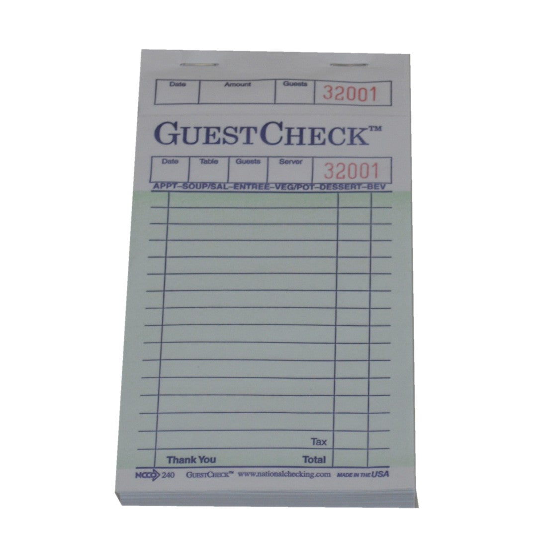 16 Line Single Pad Guest Check