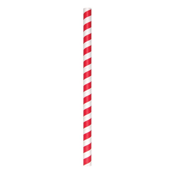Red Striped Unwrapped Paper Straw