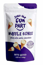 Waffle Cones Filled with White Chocolate