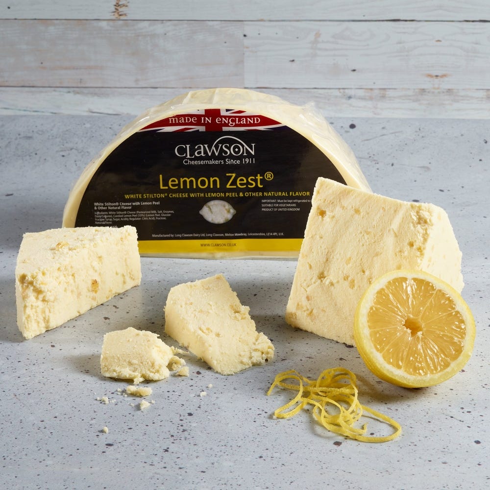 Long Clawson White Stilton Cheese with Lemon Zest