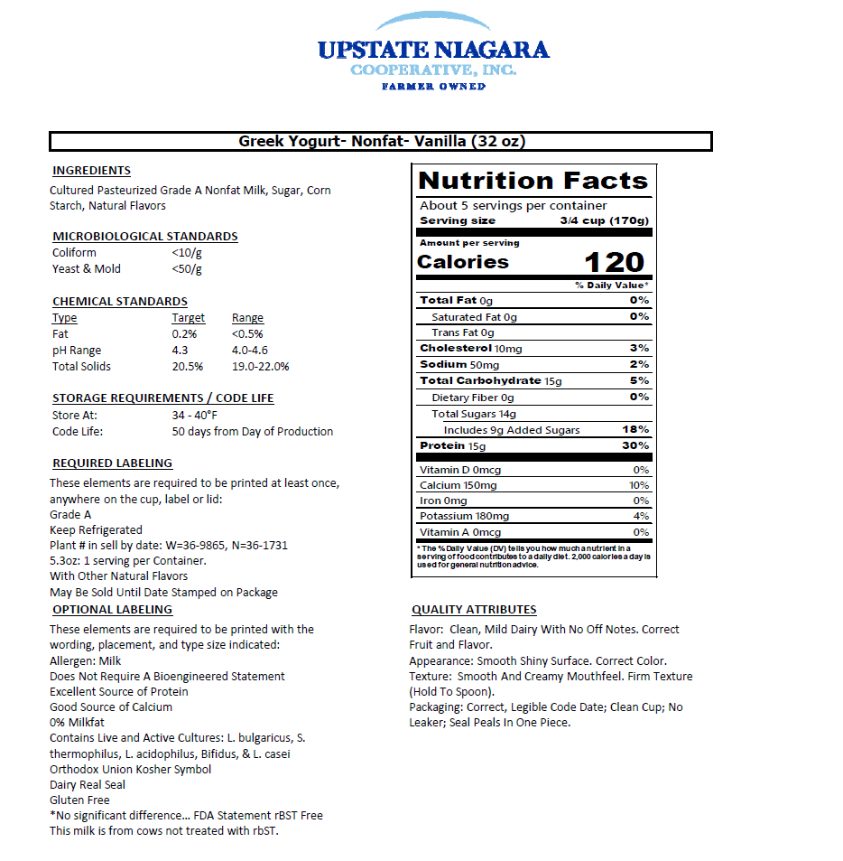Nonfat Vanilla Greek Yogurt