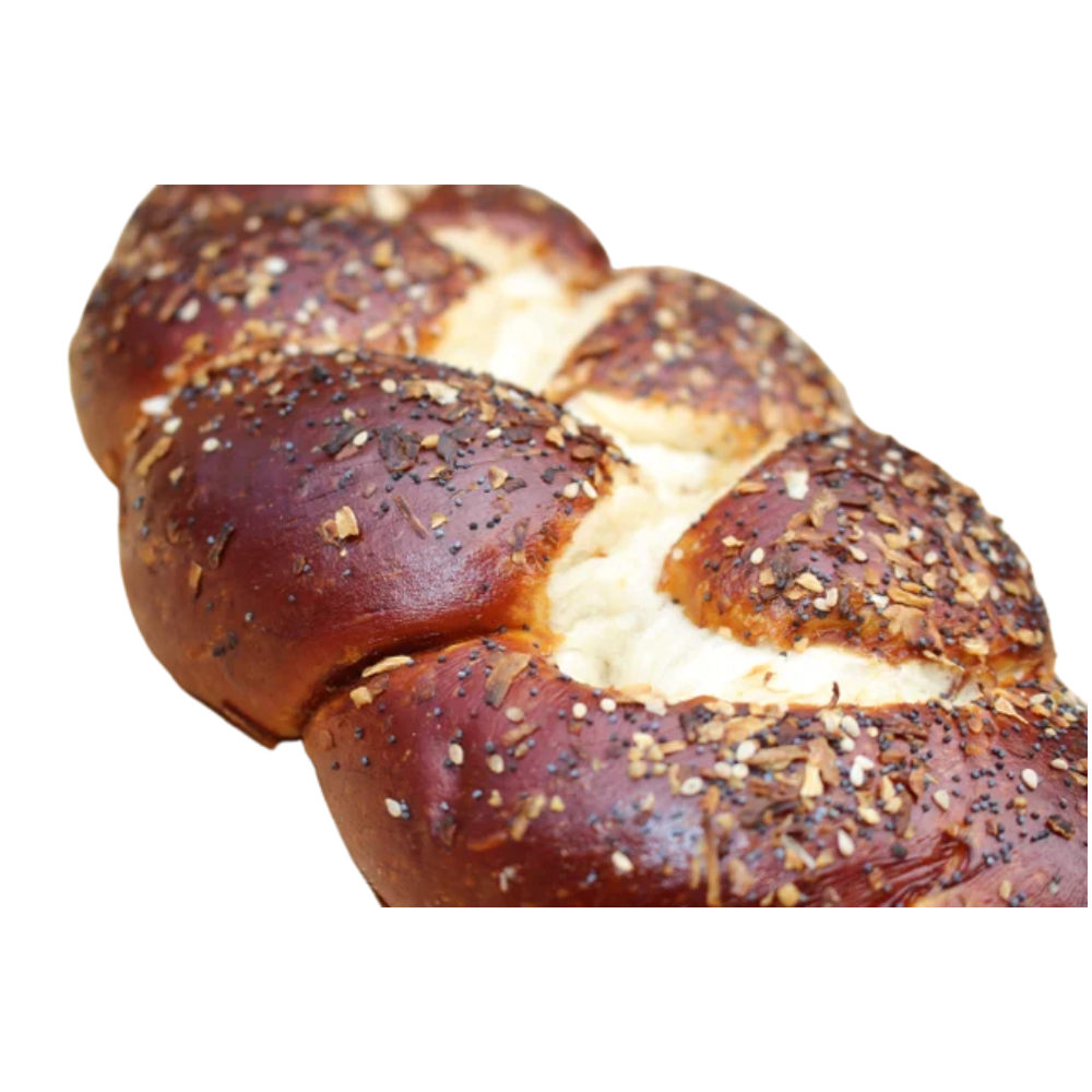 Everything Seasoned Pretzel Challah Loaf