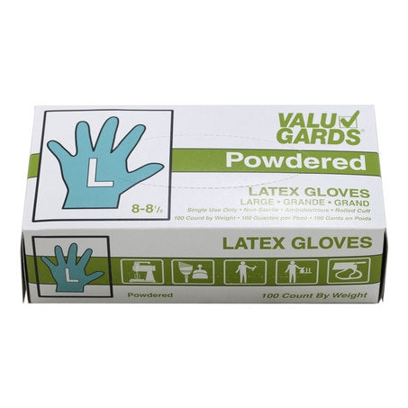 Gloves Latex Poedered Large