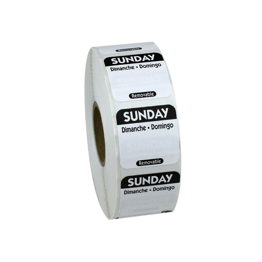 Sunday 1 Inch Removable Labels