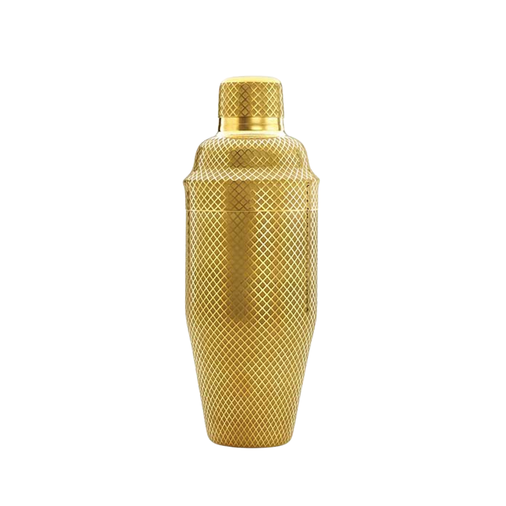 3 Piece Cocktail Shaker Kit Gold Lattice