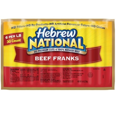 * Skinless Kosher Hot Dog 6 Inch 6:1
