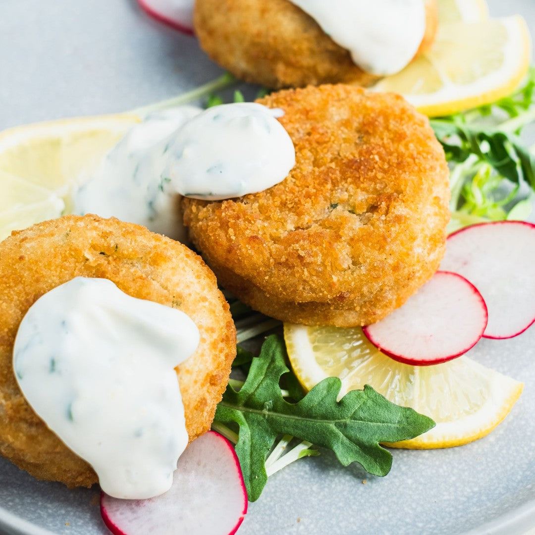 * Par-Fried Breaded Fish Cakes 2oz