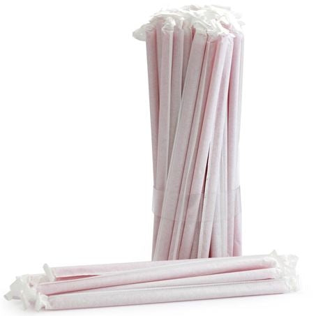 7.75in Individually Wrapped Red Plastic Straws