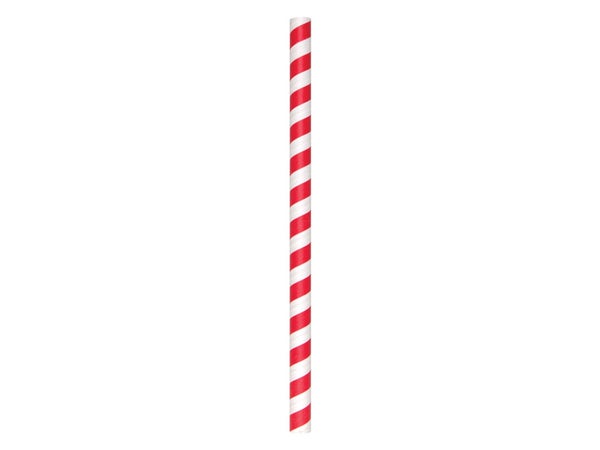 Red Striped Unwrapped Paper Straw