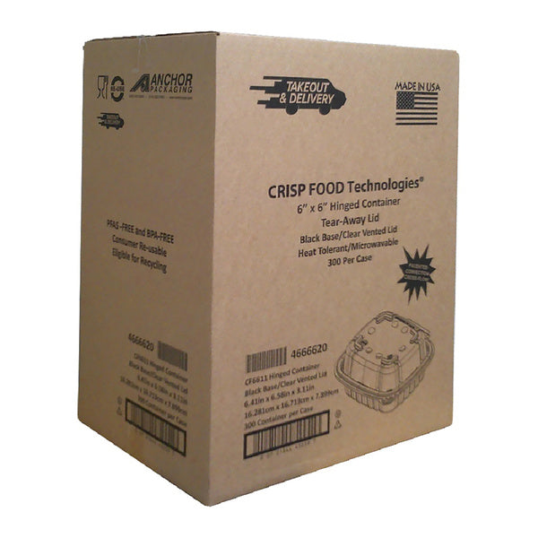 6x6 Hinged Crisp Technology Container 18oz