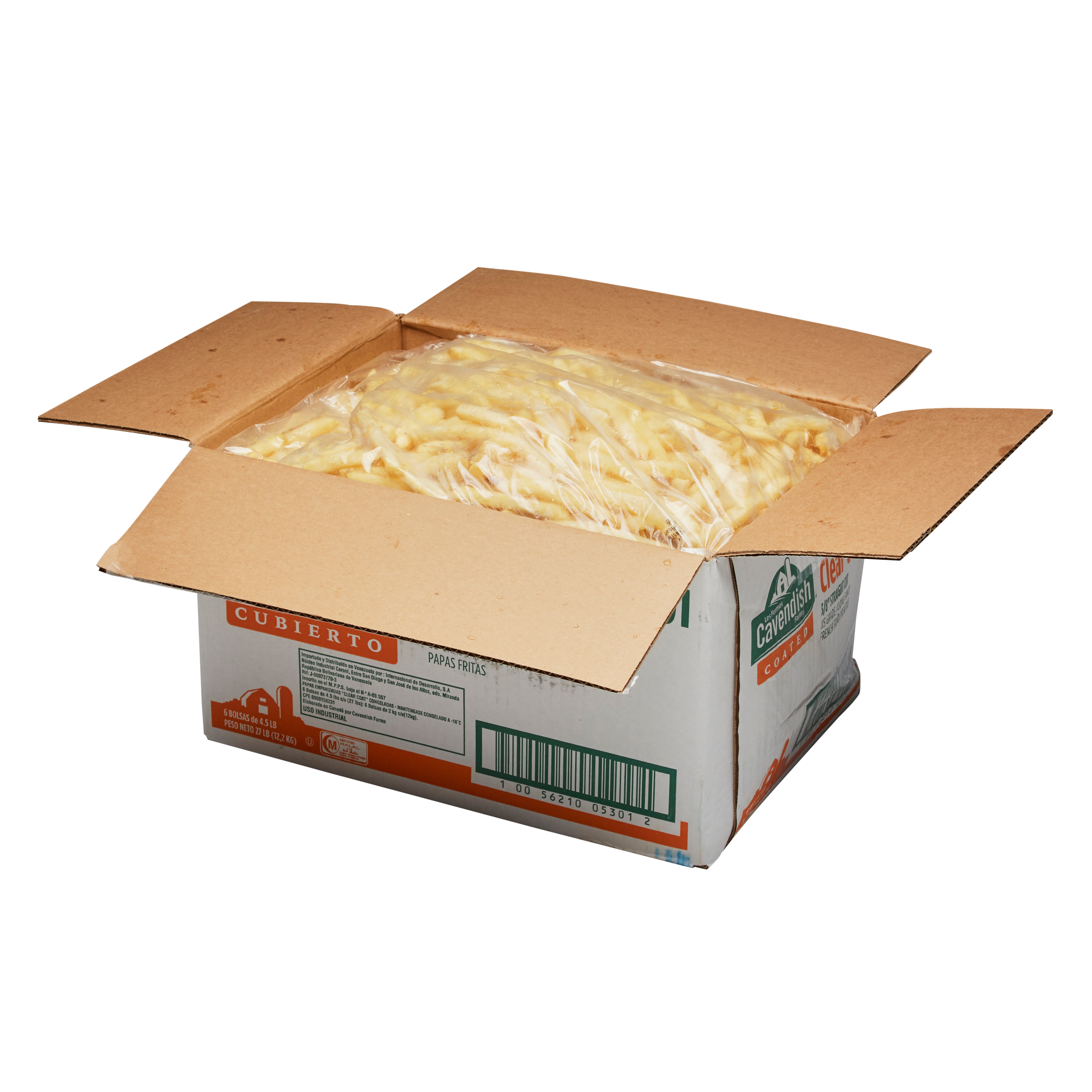 * 3/8 Inch Regular Cut Clear Coated Fries