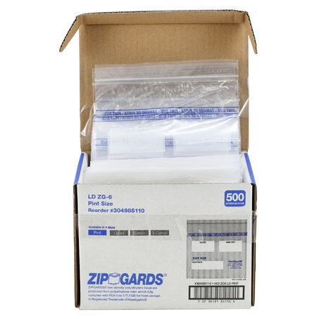 * Resealable Pint Plastic Bag