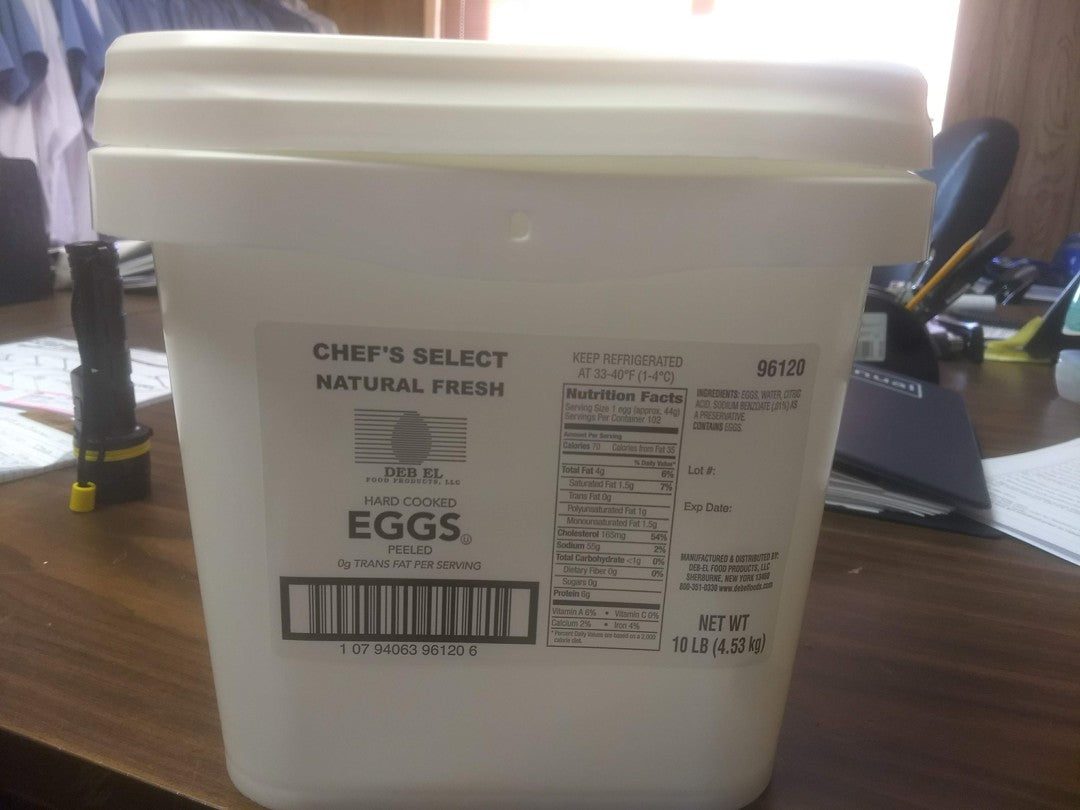 Hard Boiled & Peeled Eggs-10lb Pail