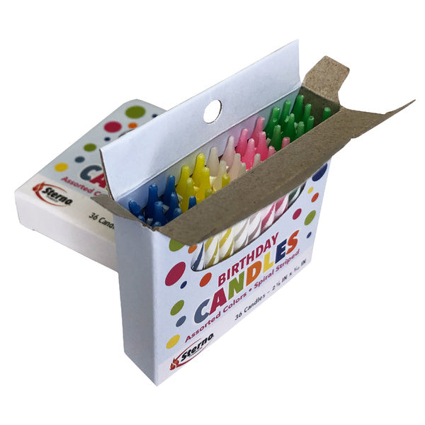 Birthday Candle Assorted Colors Spiraled