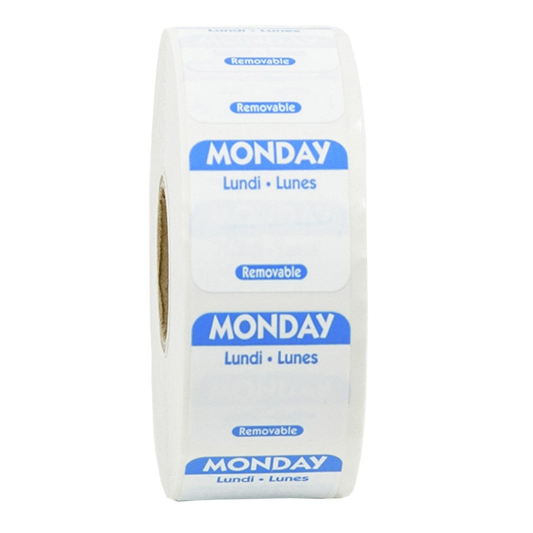 Monday 1 Inch Removable Labels