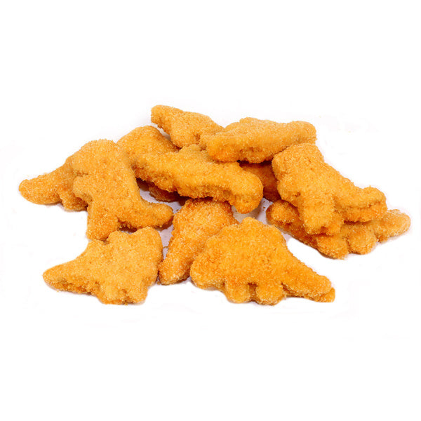Cooked Dino Shaped Chicken Nuggets