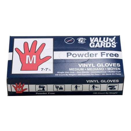 * Gloves Vinyl Powder Free Medium