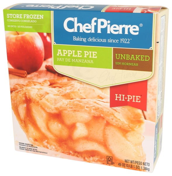 * 10in Unbaked Apple Pie