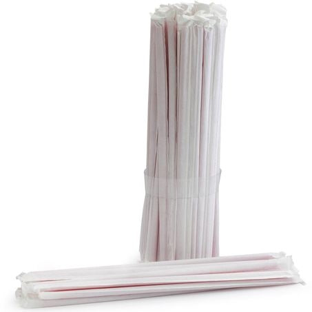 10.25in Individually Wrapped Red Straws