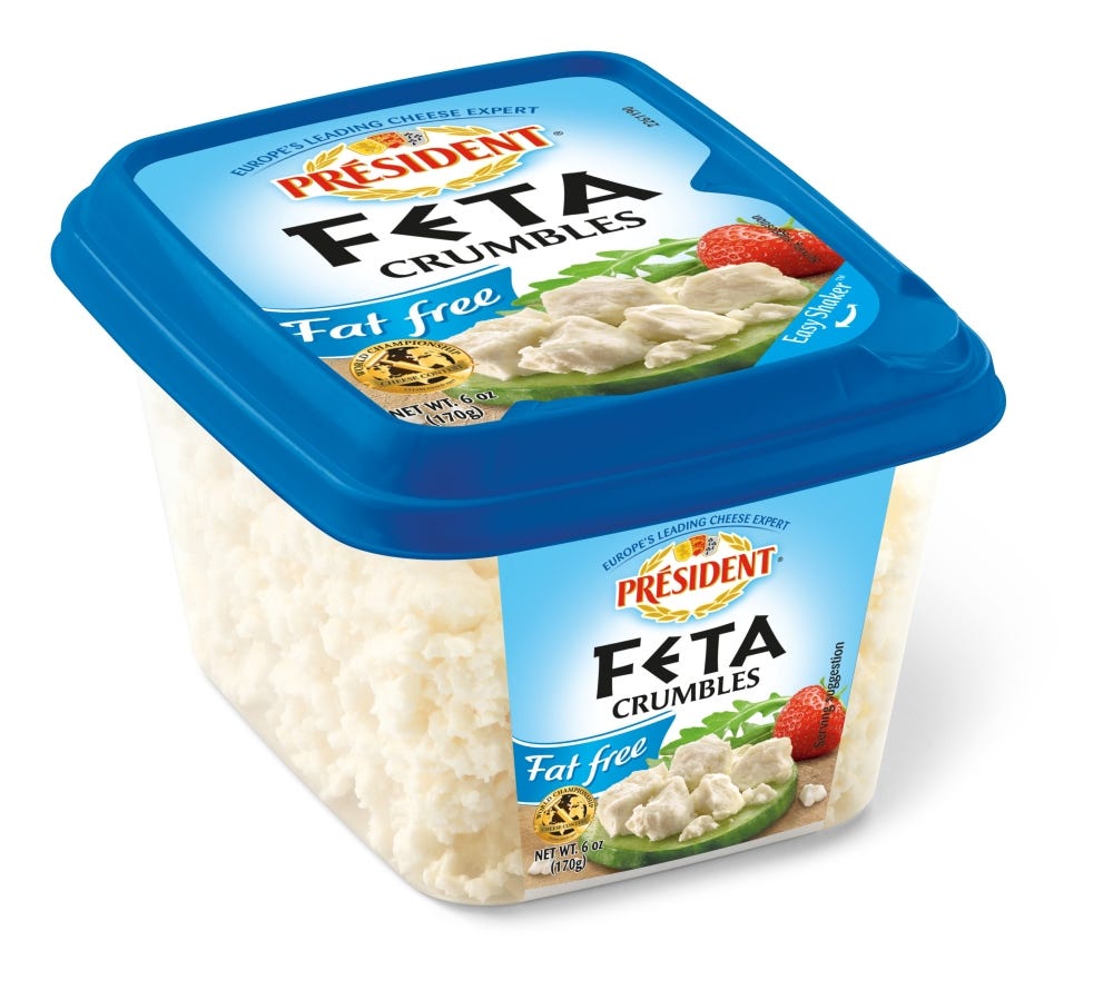 Plain Feta Crumbles Fat Free