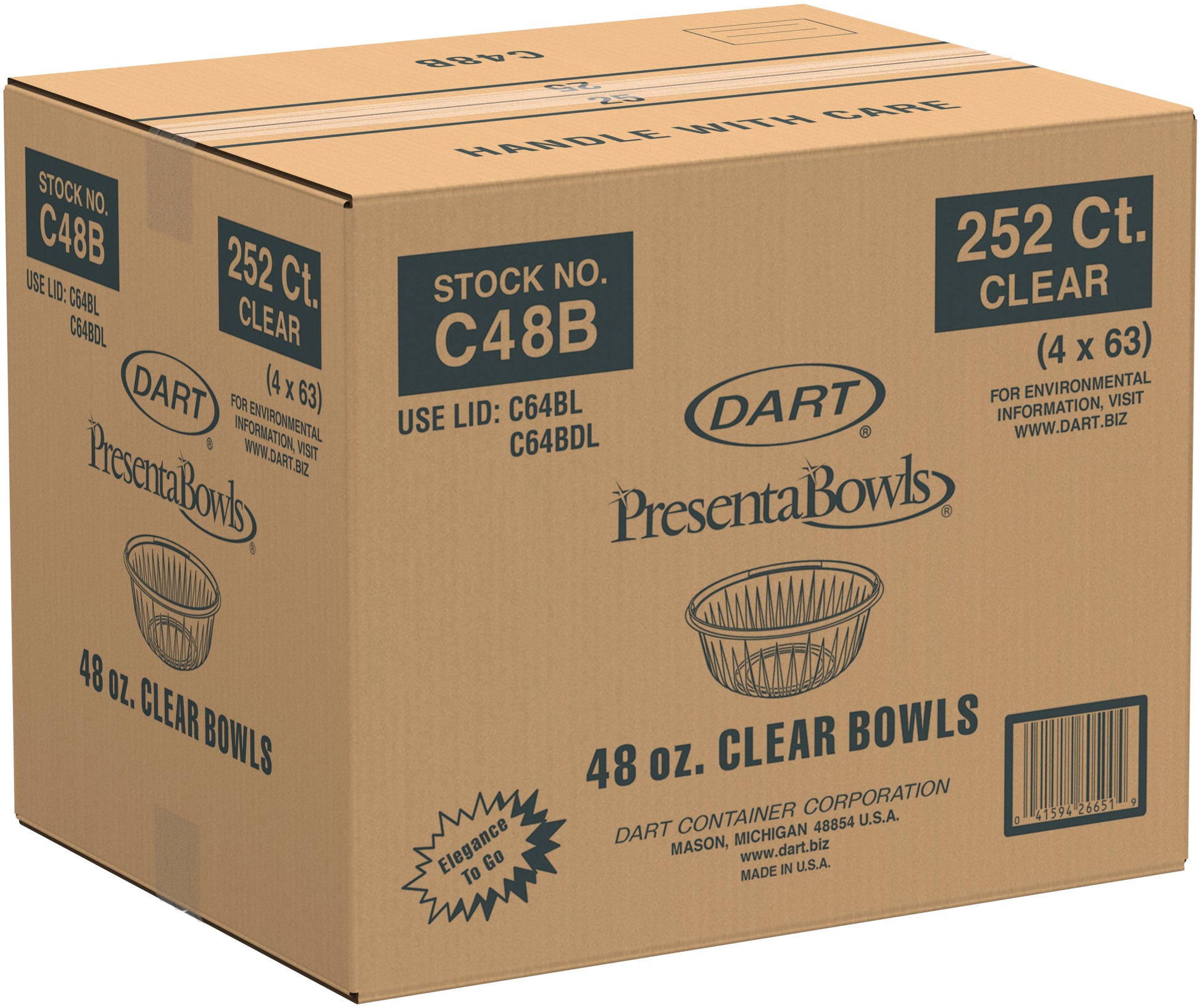 48oz Clear Plastic Bowl
