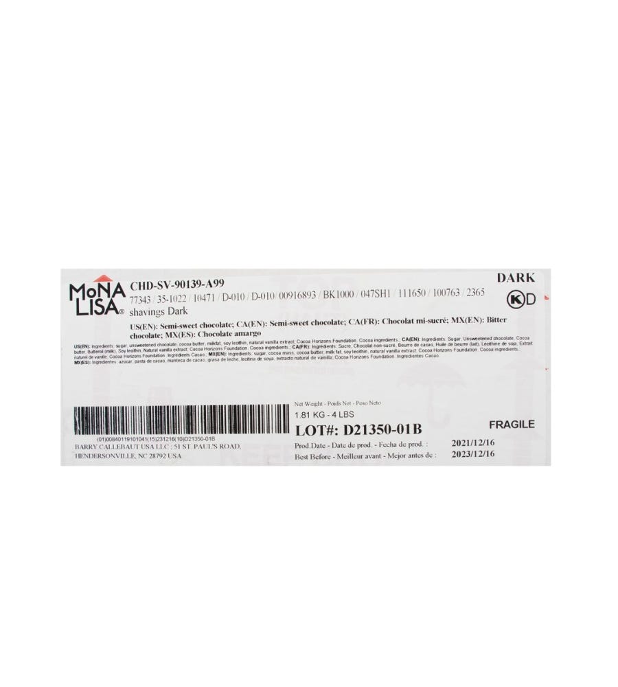 Dark Chocolate Shavings Kosher