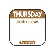 Thursday 1 Inch Removable Labels