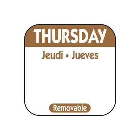 Thursday 1 Inch Removable Labels