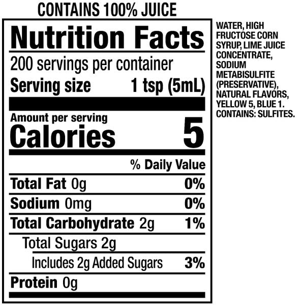* Sweetened Lime Juice 1 Gallon