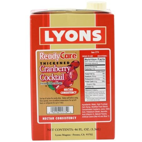 Cranberry Juice Nectar Consistency