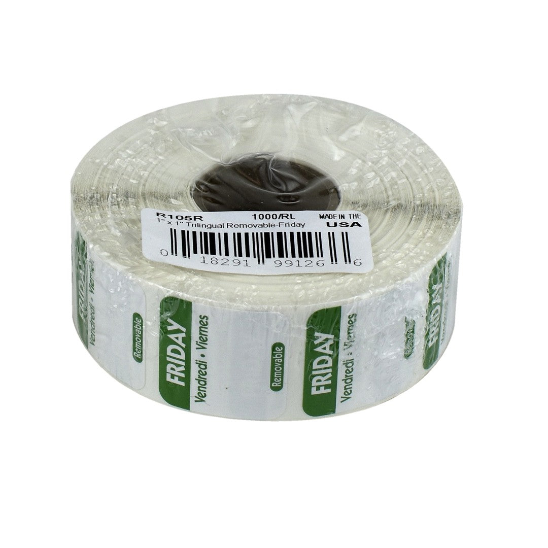 Friday 1 Inch Removable Labels